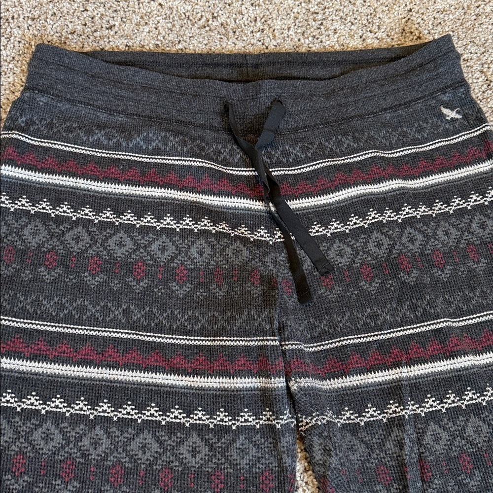 Eddie Bauer Charcoal Fair isle Sleep Pants, Medium, EUC - Picture 2 of 5